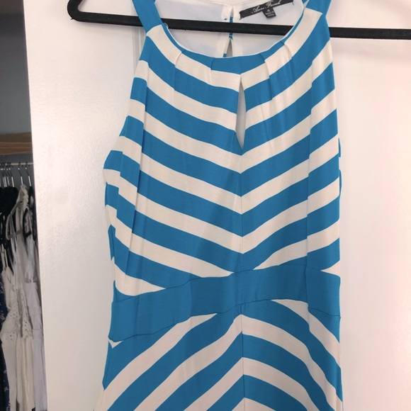 Chevron Striped Halter Style Jersey Maxi Dress. Double Lined for flattering fit - Picture 1 of 6